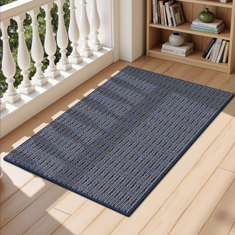 Paillasson intérieur antidérapant lavable à la machine, L 36 po x l 24 po, Bleu