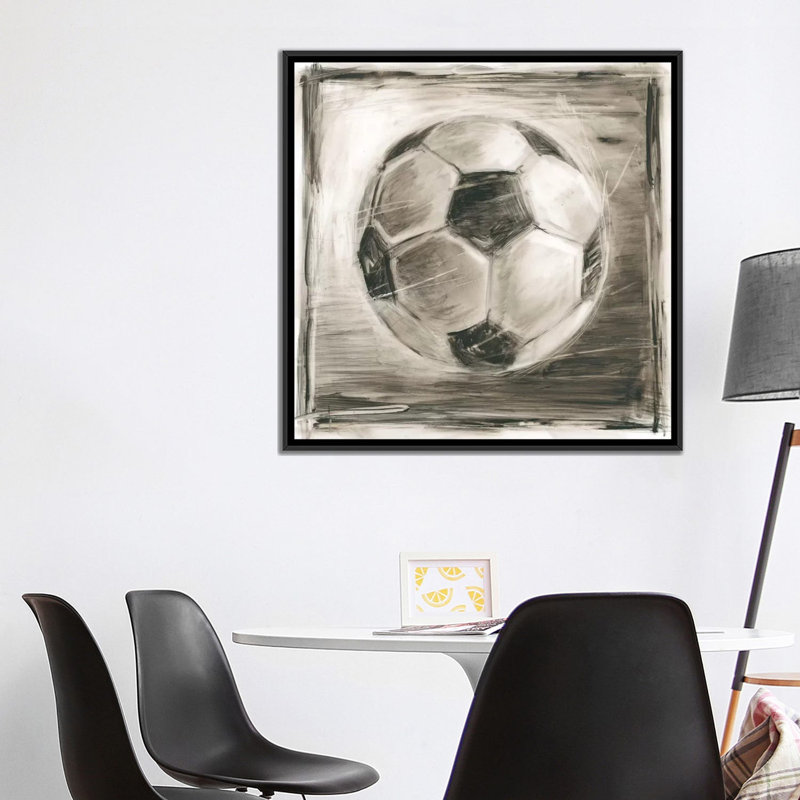 « varsity iv », impression sur toile, H 18 po x l 18 po x P 1,5 po, Toile avec cadre noir, Pas de tapis