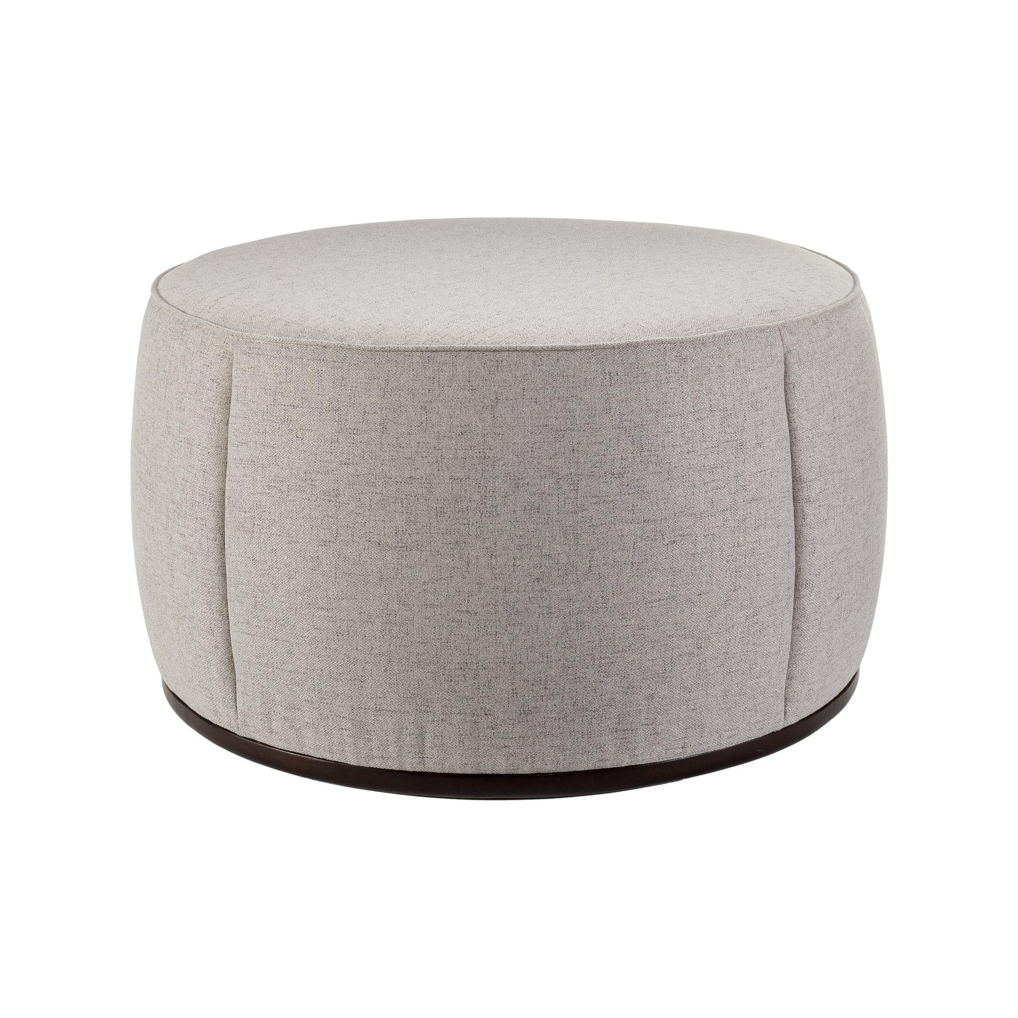 Alexandria 36" Round Ottoman, Beige Polyurethane/Polyester