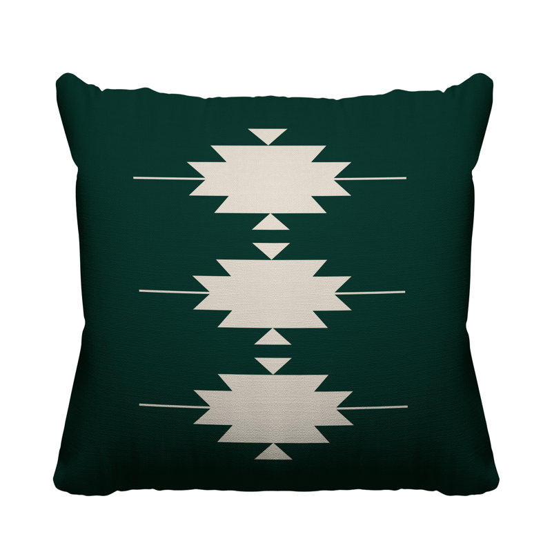 Coussin intérieur / extérieur Sike Southwestern, L 19 po x H 19 po, Émeraude