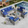 Paulsen Premium All-Weather Wicker 8 - Person Modular Patio Conversation Sets with Cushions