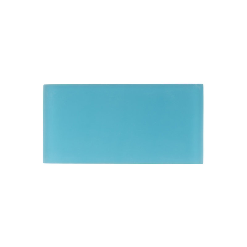 3"X 6" Matte Finished Glass Subway Tile, Laguna Blue