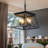 ??4-Light Farmhouse Chandelier Pendant Light - Adjustable Height - Rustic Steel Design - For Dining Room & Kitchen-893068001