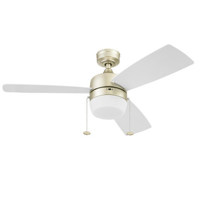 44" Barcadero 3 - Blade LED Propeller Ceiling Fan with Pull Chain and Light Kit Included