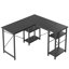 Aaleeyah L Shaped Farmhouse Computer Desk, 75 Inch Reversible Corner Office Desk with Shelves-270443118