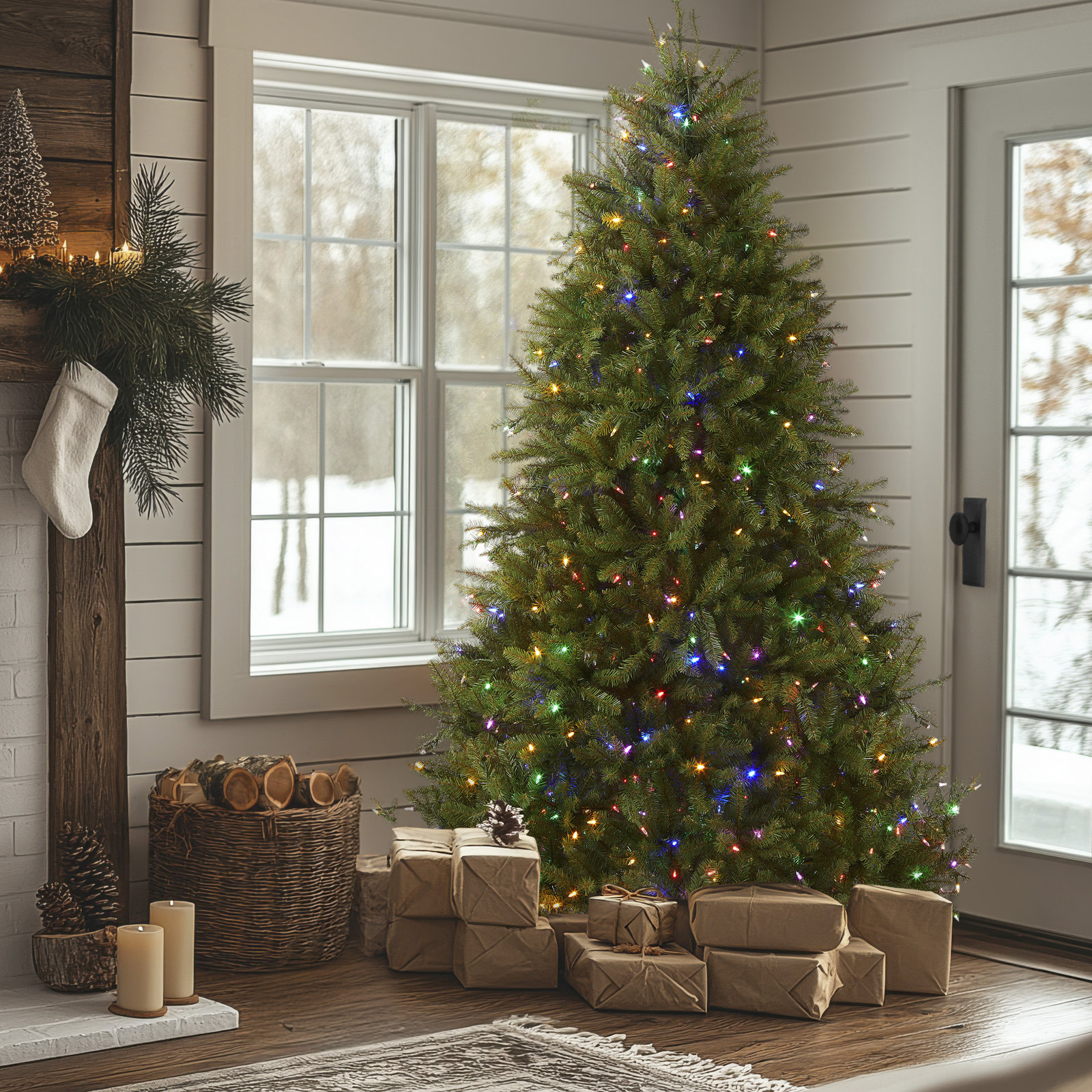 Leterra Pre-Lit Fir Christmas Tree, 7.5'
