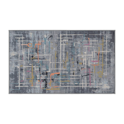 Machine Washable Gray Area Rug