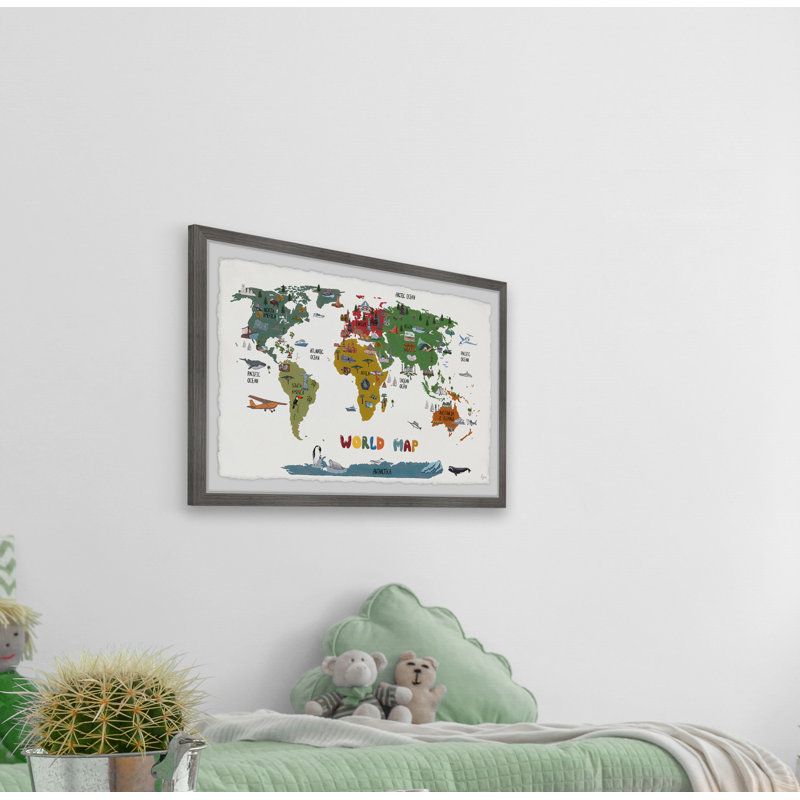 World destination, reproduction encadrée, H 12 po x l 18 po x P 1,5 po