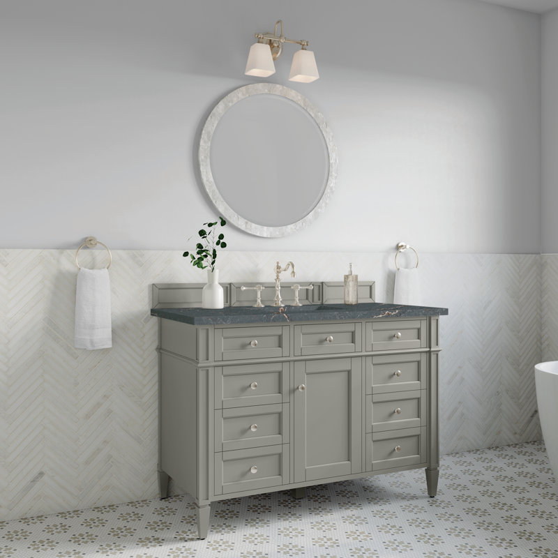 Brittany 48'' W Single Vanity, Parisien Bleu, Urban Gray, 8" Widespread