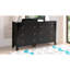 Commode de rangement contemporaine spacieuse en placage de bois pour des intérieurs élégants