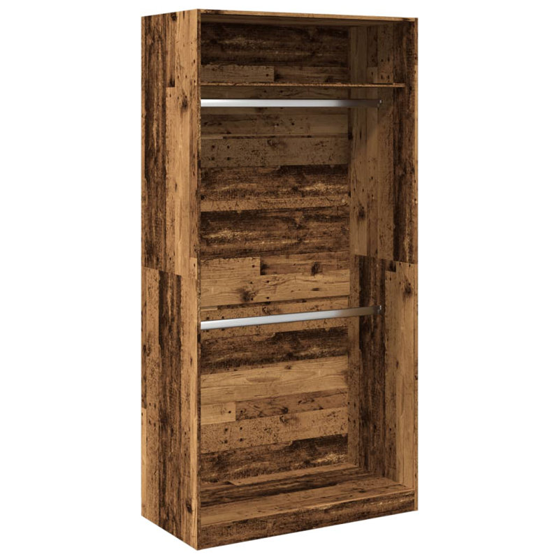 Artressia Manufactured Wood Wardrobe, Old Wood, 100 x 50 x 200 cm
