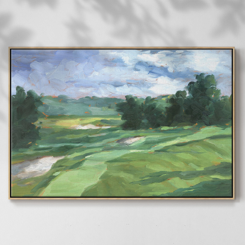 " Golf Course Study IV ", 27" H x 41" W x 2" D, Natural 