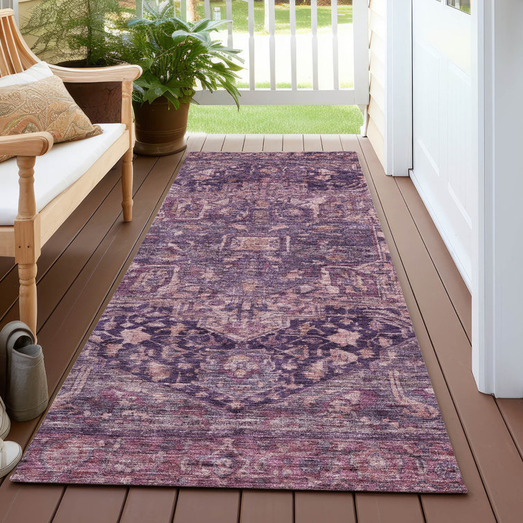 Machine Washable Indoor/Outdoor Claudian ACN1240 Eggplant Rug