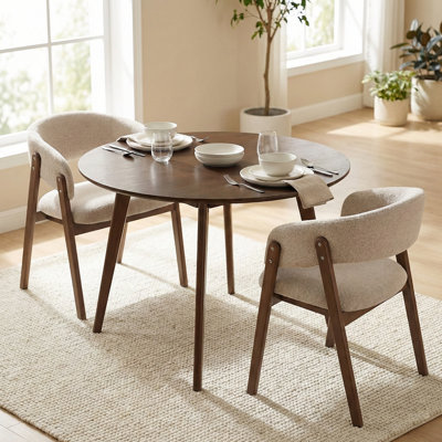 Sienna Round Wooden Dining Table - 100cm