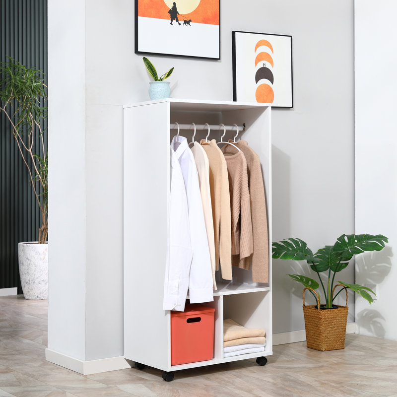 60cm Adjustable Portable Wardrobe, White