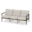 Berklee 3-Seat Aluminum Wicker Outdoor Sofa Couch With Gray Cushions
