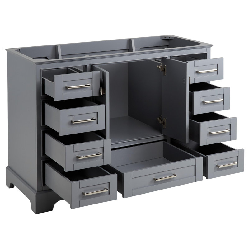 Armoire de meuble-lavabo simple autoportante Quen, Gris