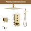3-Functions 12" Ceiling-Mounted Thermostatic Shower System-119149566