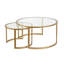 Lauretta 36" Glass And Steel Round Nested Coffee Tables-1406572429