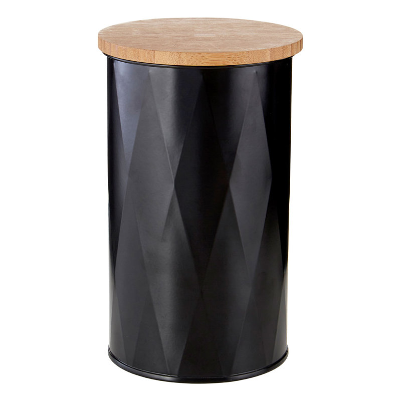 Metal Jar, Black, 20cm H x 12cm W x 12cm D