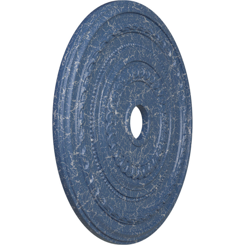 Endurathane Cole Ceiling Medallion, 25 3/8"OD x 3 3/8"ID x 1 3/8"P (Fits Canopies up to 9 1/8"), Hand-Painted Americana Crackle Finish