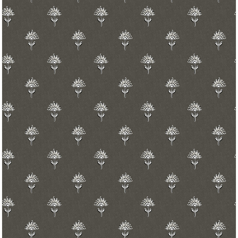 Papier peint floral Surdiva, Noir