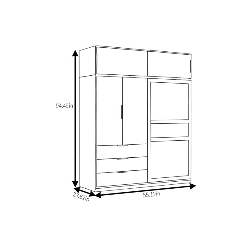 Loken, 94.49" H x 55.12" W x 23.62" D