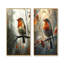 «Robin Bird In The Forest Rain I», art sur toile 2 panneaux-1984499995-1984499992