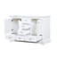 Meuble-lavabo double blanc 48 po L, mécanisme de fermeture en douceur pour une utilisation silencieuse, deux armoires, six tiroirs et une tablette, évier en contreplaqué de bois massif assemblé avec contreplaqué x P 22 po avec rangement fermé, ouvert
