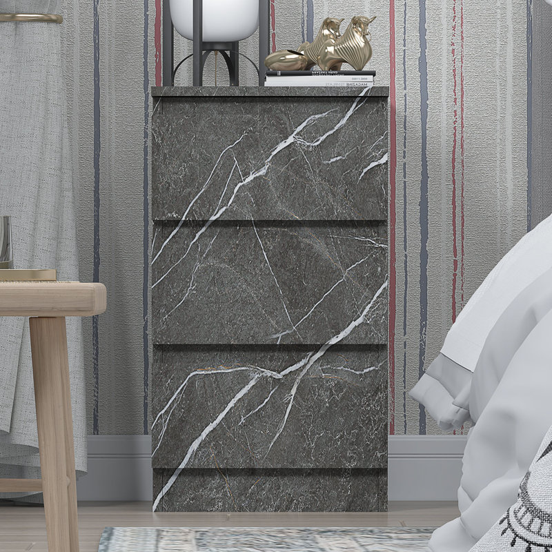 Deraz 38cm W Bedside Table, Grey