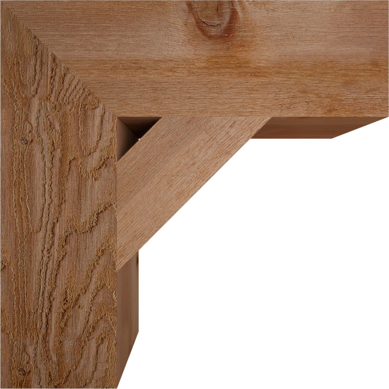 Traditional Block Bracket, Western Red Cedar (Rough Sawn), 20" H x 6" W x 20" D