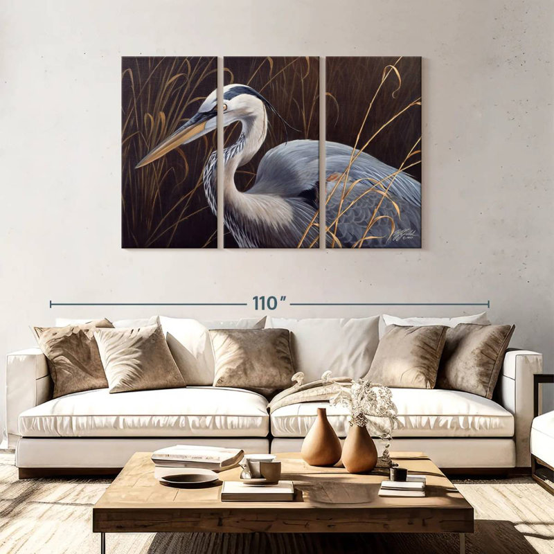 Brampt Great Blue Heron, 48" H x 74" W