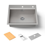 Task27-In X 22-In Top-Mount/Undermount Single-Bowl Workstation Kitchen Sink With Accessories