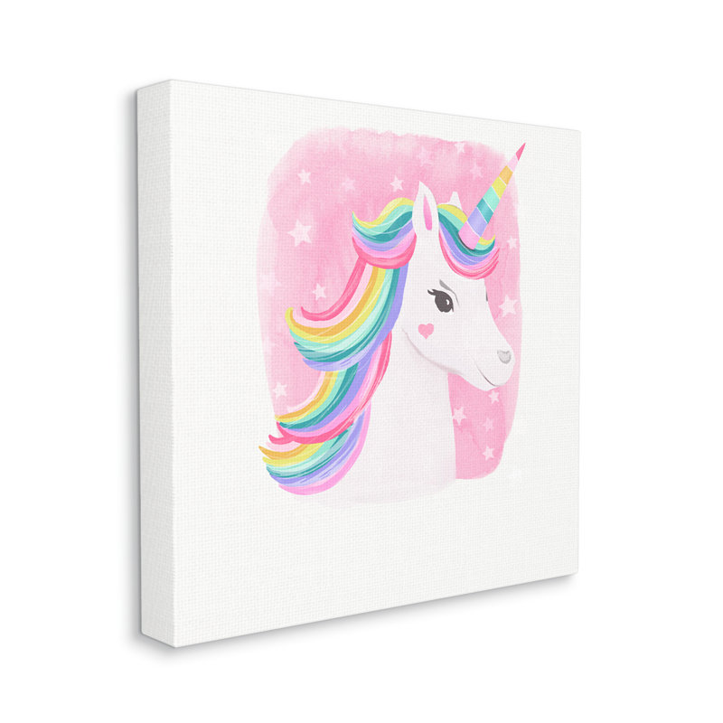 "Pink Star" cmw-108, art mural personnalisé, Toile tendue, H 24 po x l 24 po, Oui