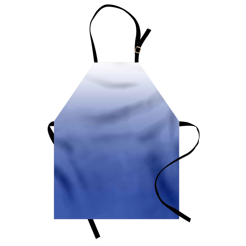 Solid Bib Apron, White/Violet Blue