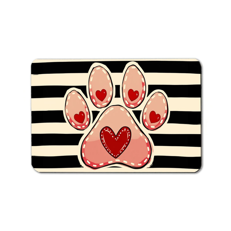 Tapis noir et rouge pour animal de compagnie