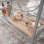 Chariot-bar contemporain avec 2 tablettes en verre, finition grise