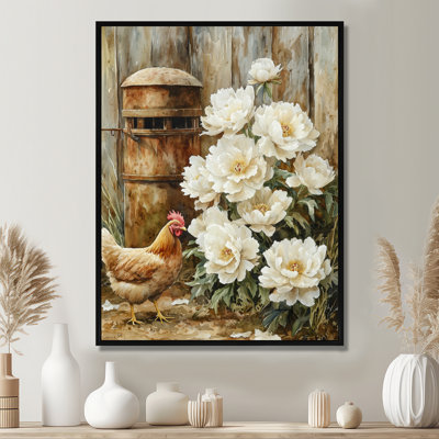Eidson Farm Peonies At The Chicken Feeder I - Peonies Canvas Art