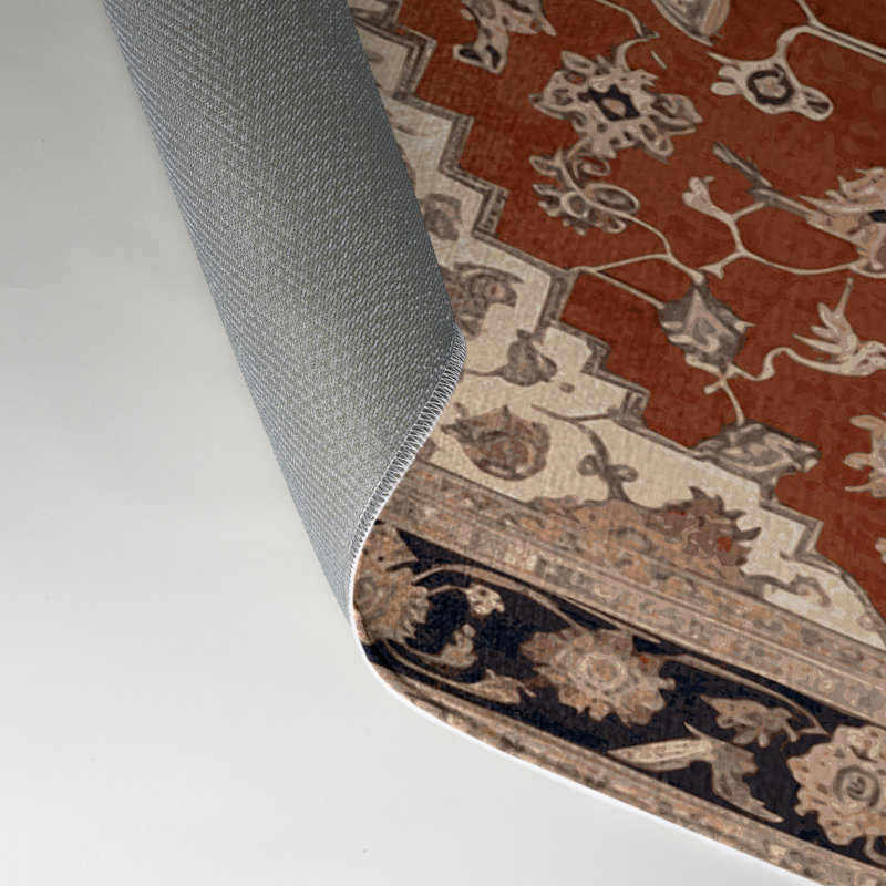 Persian Brown Indoor and Outdoor Area Rug, Rectangle 3' x 5'