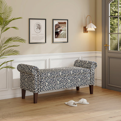 Banc de rangement à accoudoirs roulés Traditional