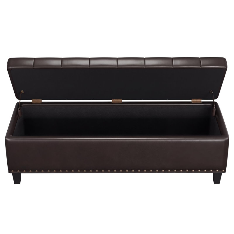 Madalie Upholstered Ottoman, Chocolate