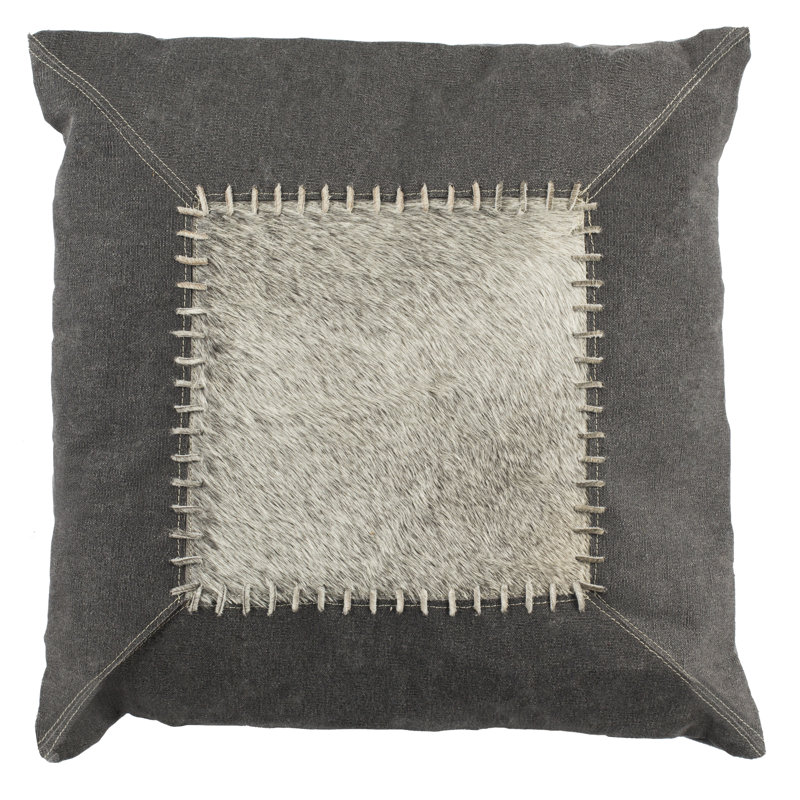 Geometric Cowhide Throw Pillow