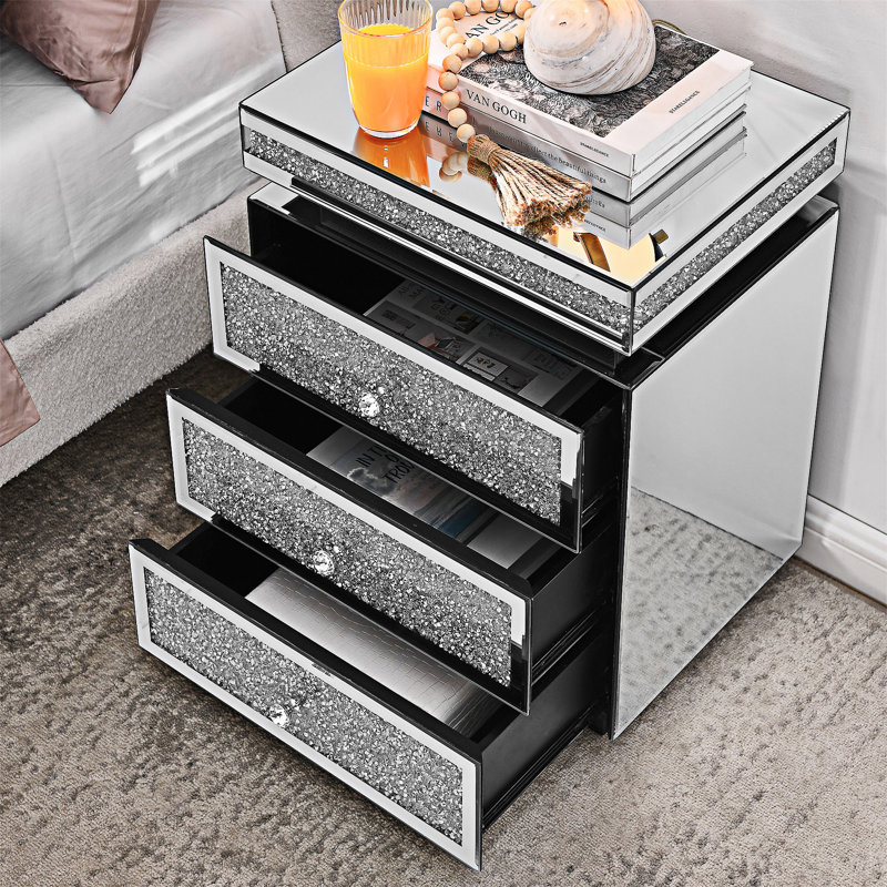 Table de bout avec tiroirs Miroir
