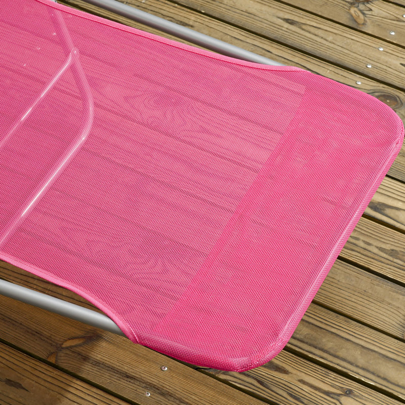 Chaises de piscine pliantes, pliables, 6, roses pour chaises de patio extérieures, dossier réglable, siège respirant