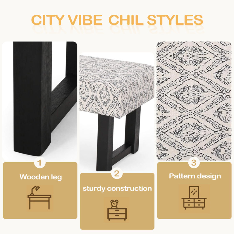 Boho Fabric Bench Great Deal Furniture Boho Fabric Bench