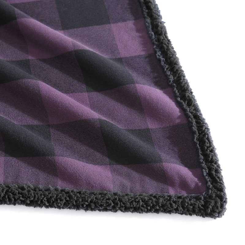 Jeté en flanelle / sherpa Eddie Bauer, Mauve