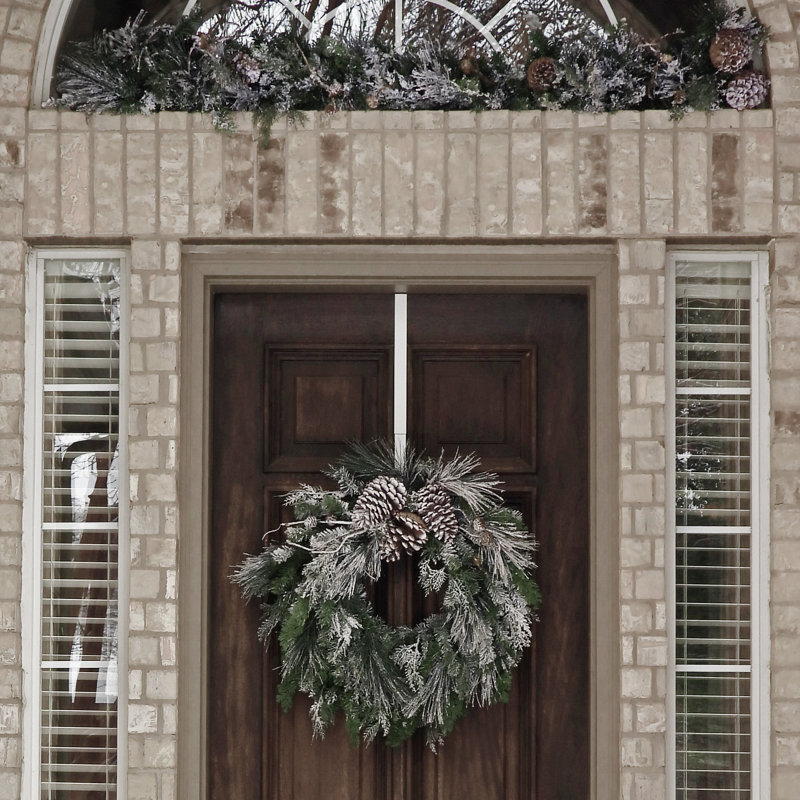 6ft Pre-Lit Snowy Pine Outdoor Christmas Garland with LED Lights