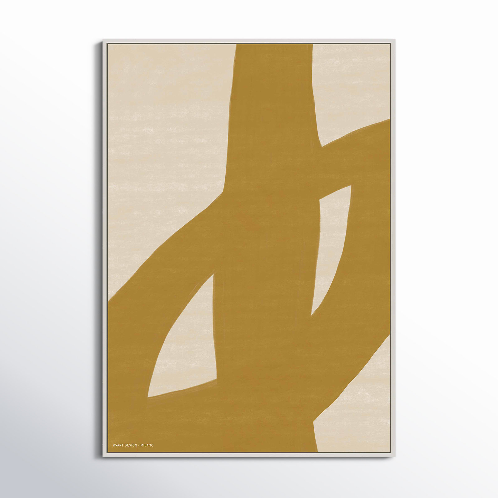 Form And Fusion 1 by Romina Gadler, White Framed Canvas, 50" H x 35" W x 1.25" D