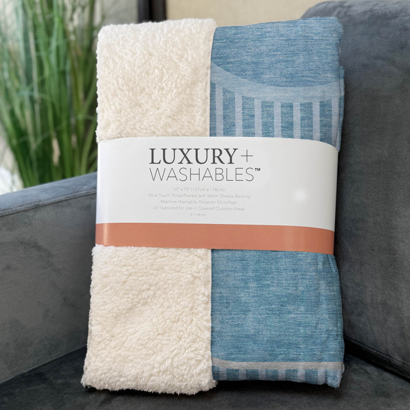 Jeté Art déco en sherpa Addison, Bleu sarcelle géométrique 1