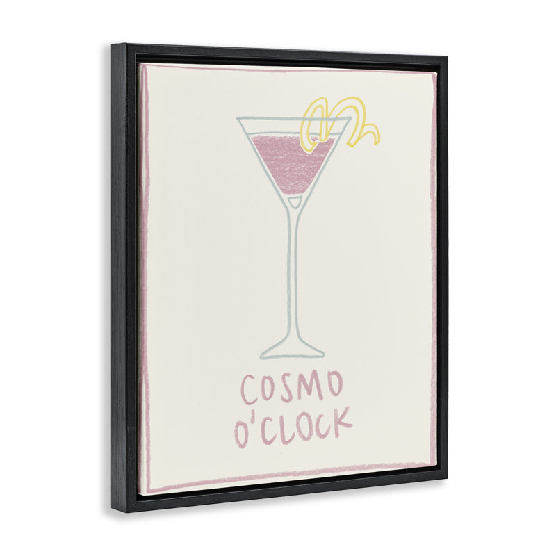 Cadre flottant Minimal Cosmo O'Clock, design par Grace Popp, H 31 po x l 25 po, Cadre flottant noir de jais